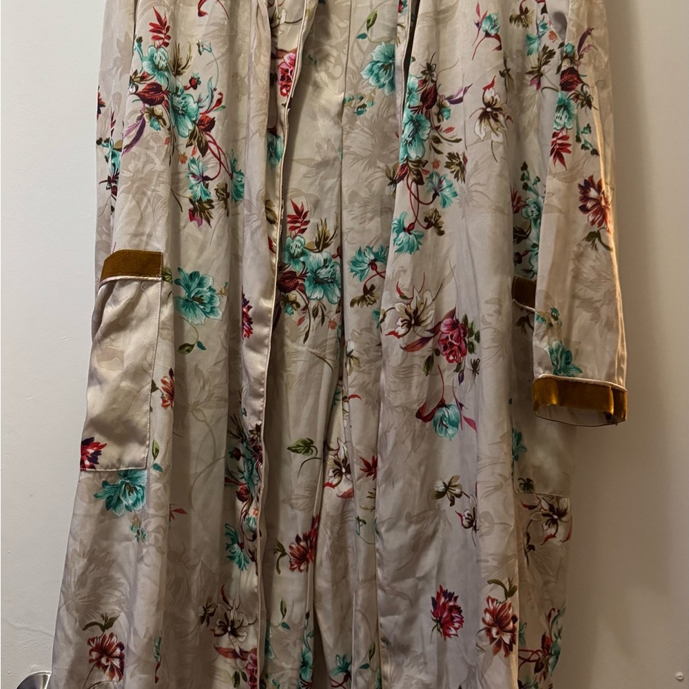 Floral Satin Kimono Robe